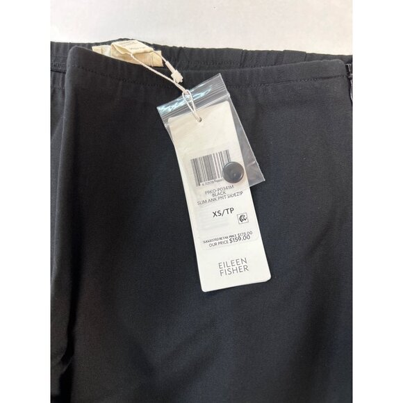 EILEEN FISHER Black Slim Ankle Pants Side Zip Black Size XS NWT - Picture 4 of 7